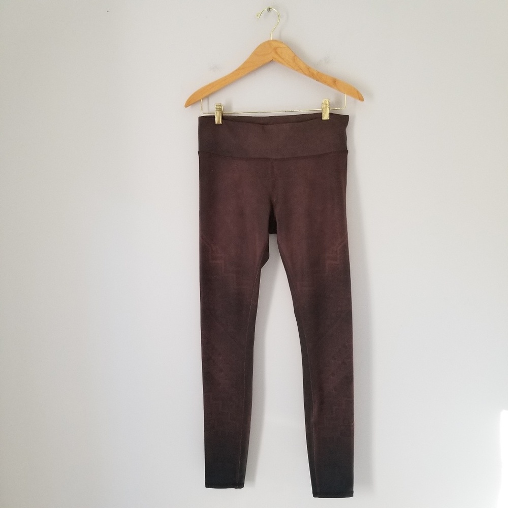 Alo Yoga Womens Airbrush Printed Pants Sz Medium Brown